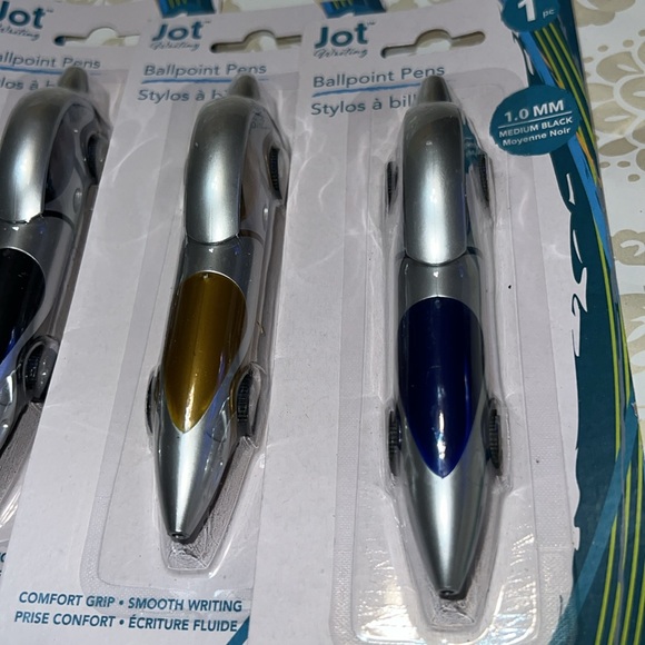 New Jot Race-car Shaped Ballpoint Pens - Set of 5 Colorful (D-4) - Picture 3 of 7